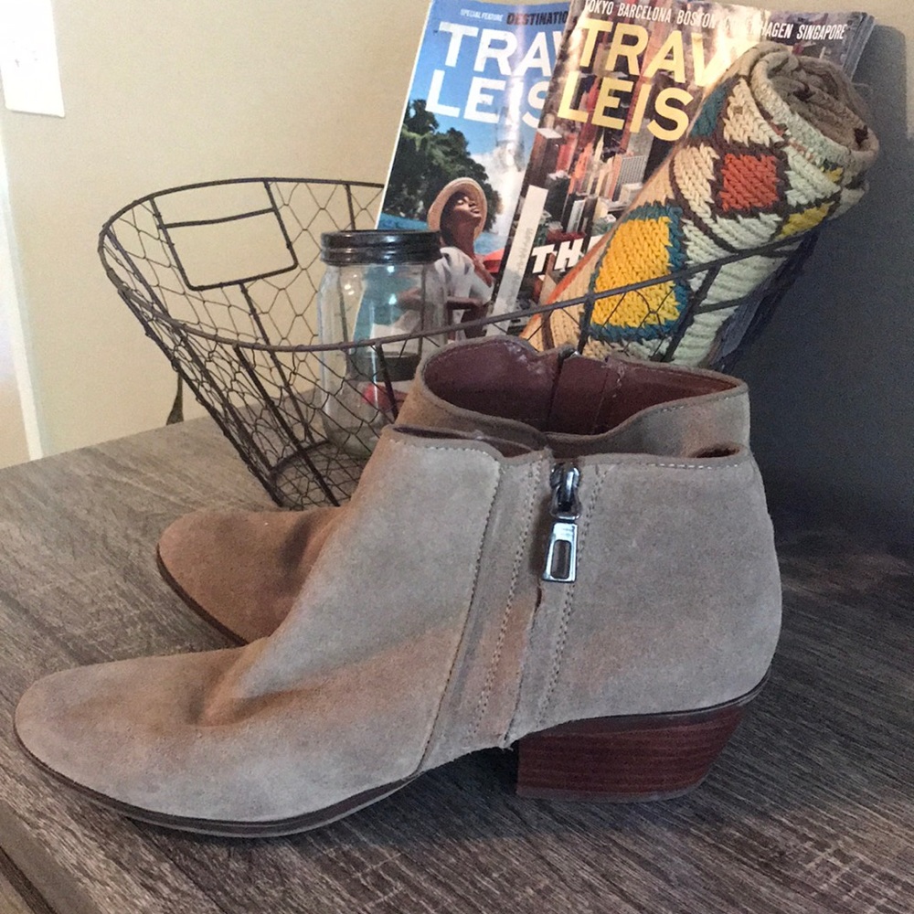 Suede Nude Booties